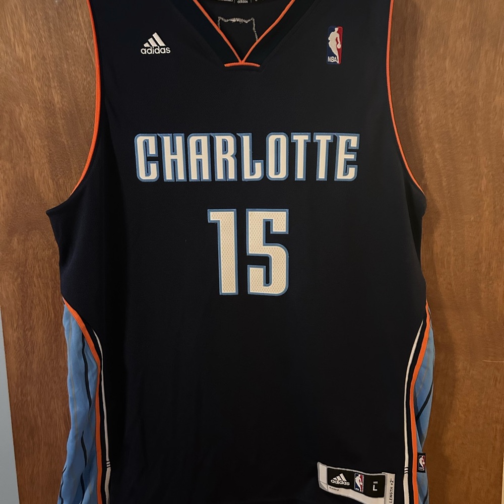 Adidas Black and Blue Charlotte Basketball Jersey